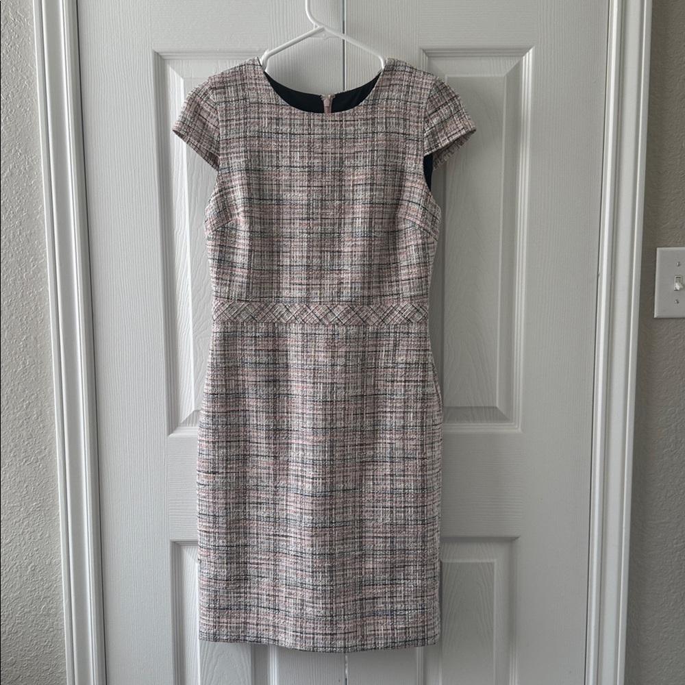 Banana Republic cream pink light tweed Dress sz s xs
